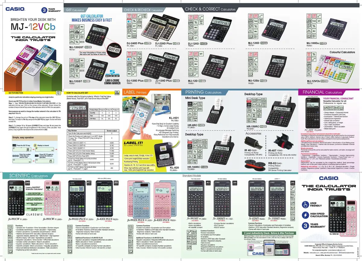 CASIO Calculators & Office Tech
